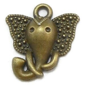 12pcs Bronze Elephant Charms Bronze Tone Metal trunk up, jewelry making